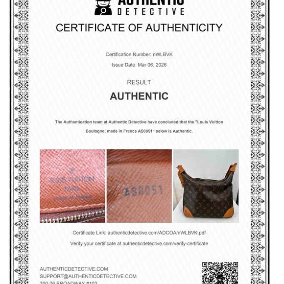 AUTHENTIC LOUIS VUITTON BOULOGNE 30 With Cert. EXCELLENT - Picture 12 of 12